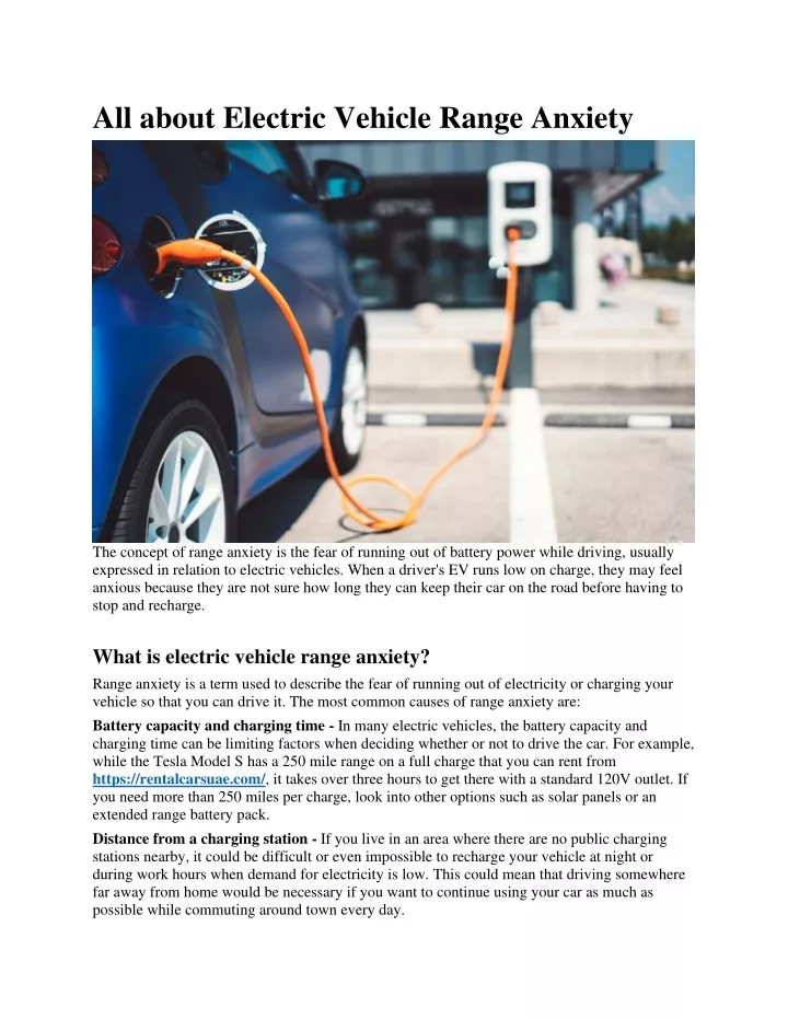 all about electric vehicle range anxiety