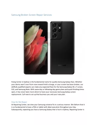 samsung broken screen repair services