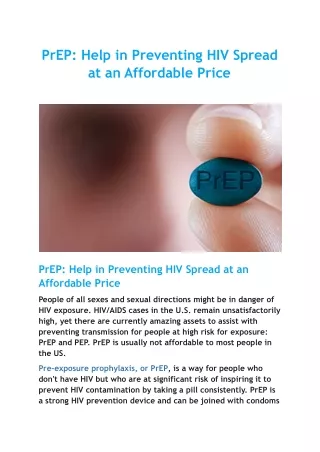 PrEP_ Help in Preventing HIV Spread at an Affordable Price