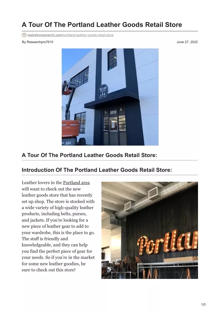 a tour of the portland leather goods retail store