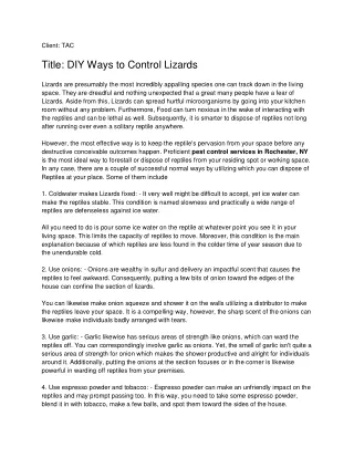 client tac title diy ways to control lizards