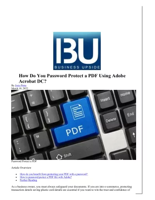 how do you password protect a pdf using adobe