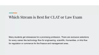 Which Stream is Best for CLAT or Law Exam