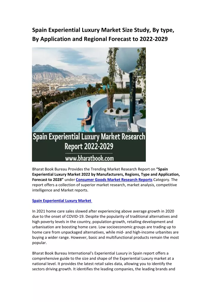 spain experiential luxury market size study