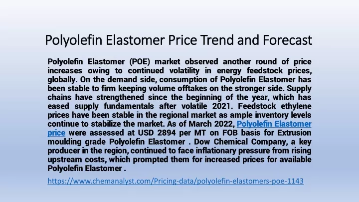 polyolefin elastomer price trend and forecast