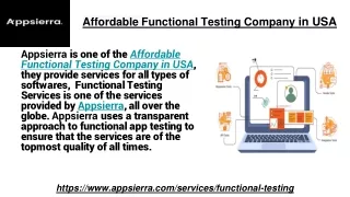 affordable functional testing company in usa
