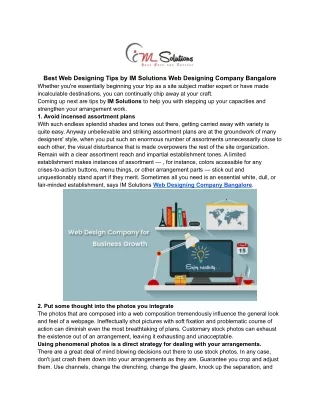 best web designing tips by im solutions