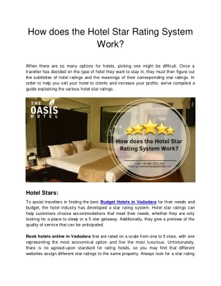 How does the Hotel Star Rating System Work