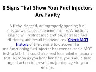 8 signs that show your fuel injectors are faulty
