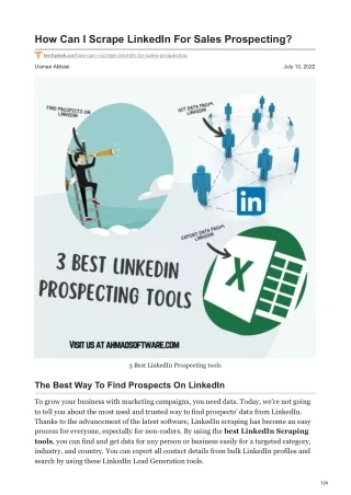 how can i scrape linkedin for sales prospecting