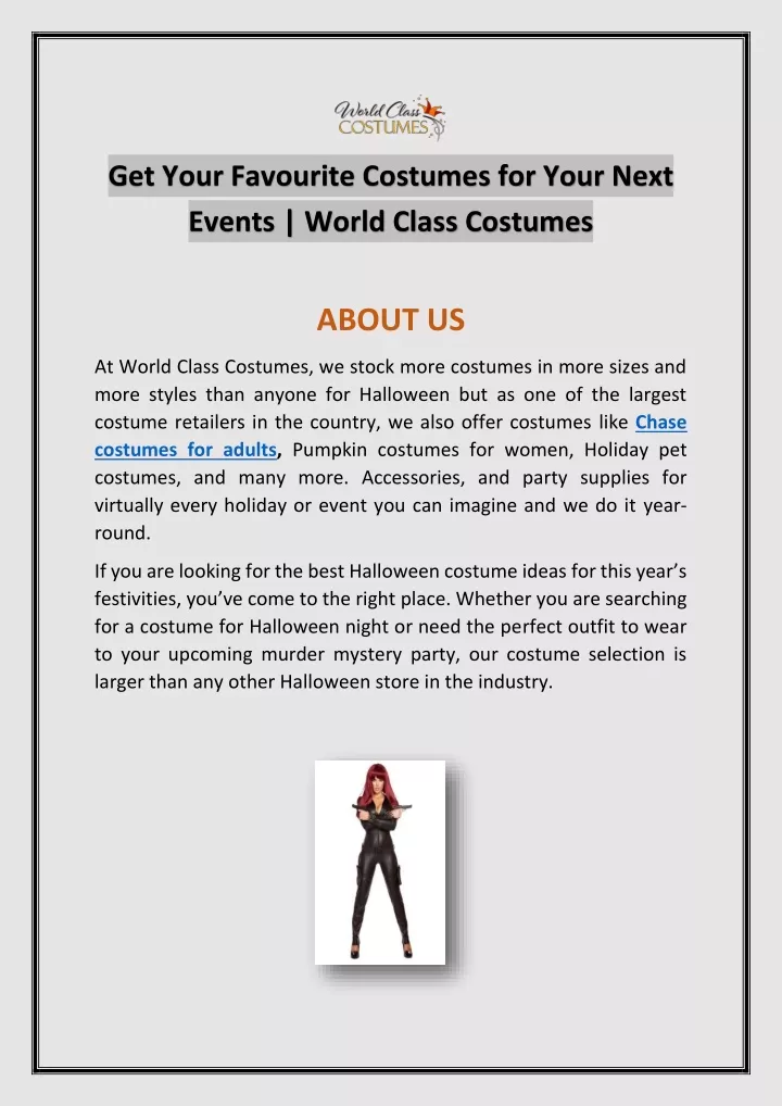 get your favourite costumes for your next events