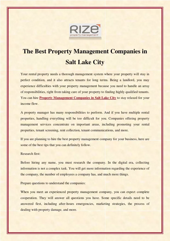 the best property management companies in