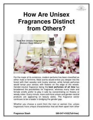 How Are Unisex Fragrances Distinct from Others