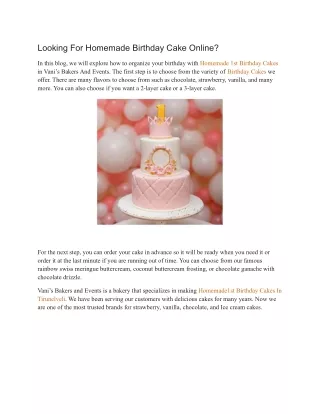 Looking For Homemade Birthday Cake Online
