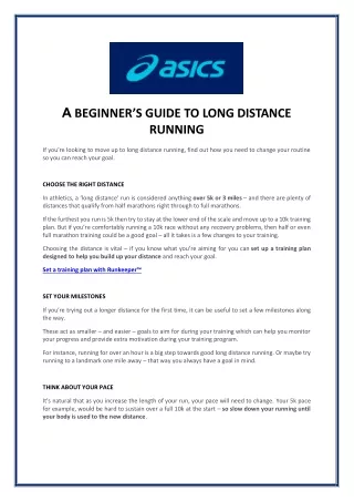 a beginner s guide to long distance running