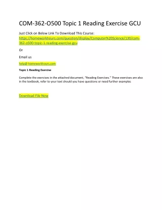 com 362 o500 topic 1 reading exercise gcu