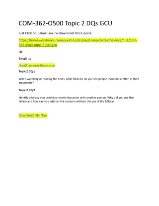 com 362 o500 topic 2 dqs gcu