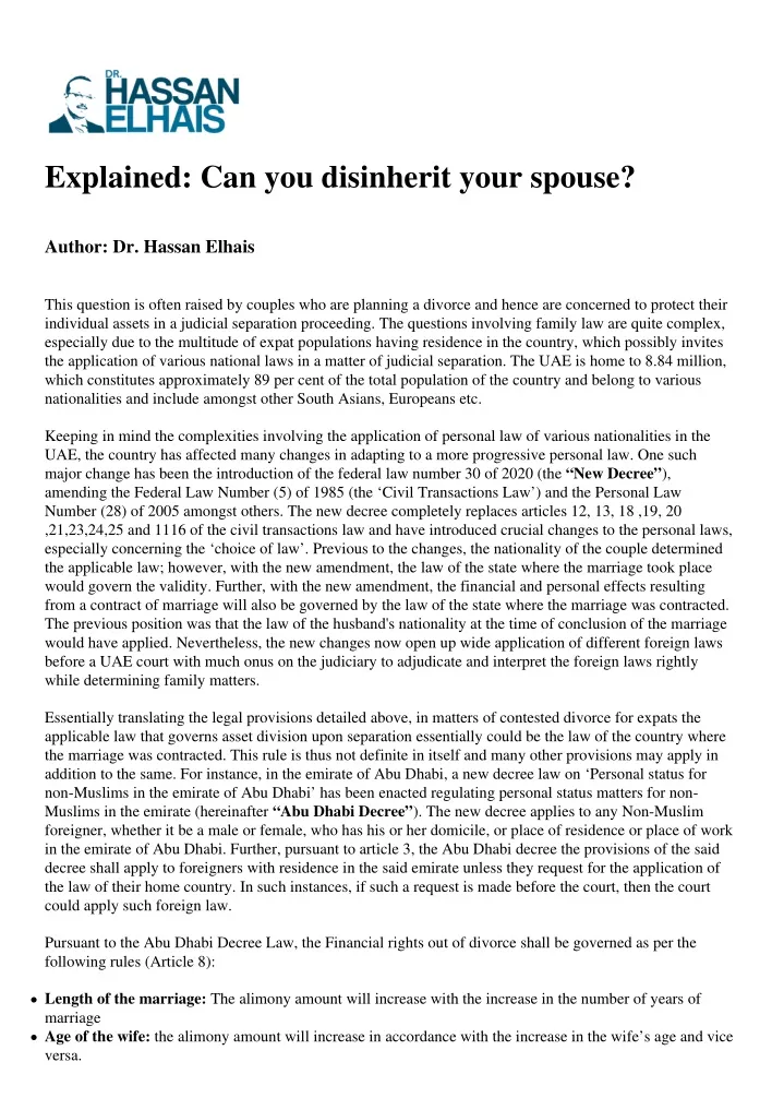 explained can you disinherit your spouse