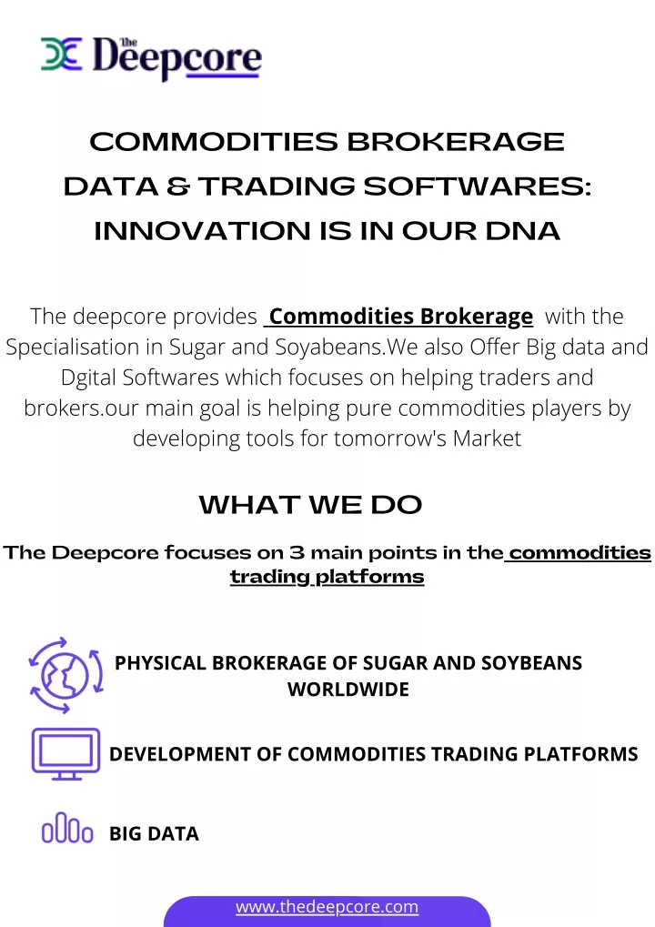 commodities brokerage data trading softwares