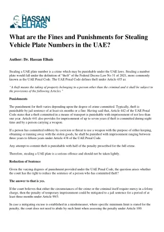 what are the fines and punishments for stealing