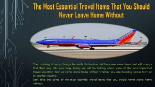 the most essential travel items that you should