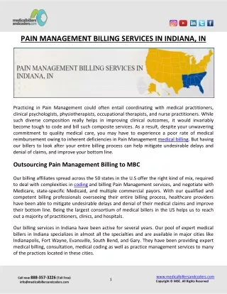 pain management billing services in indiana in