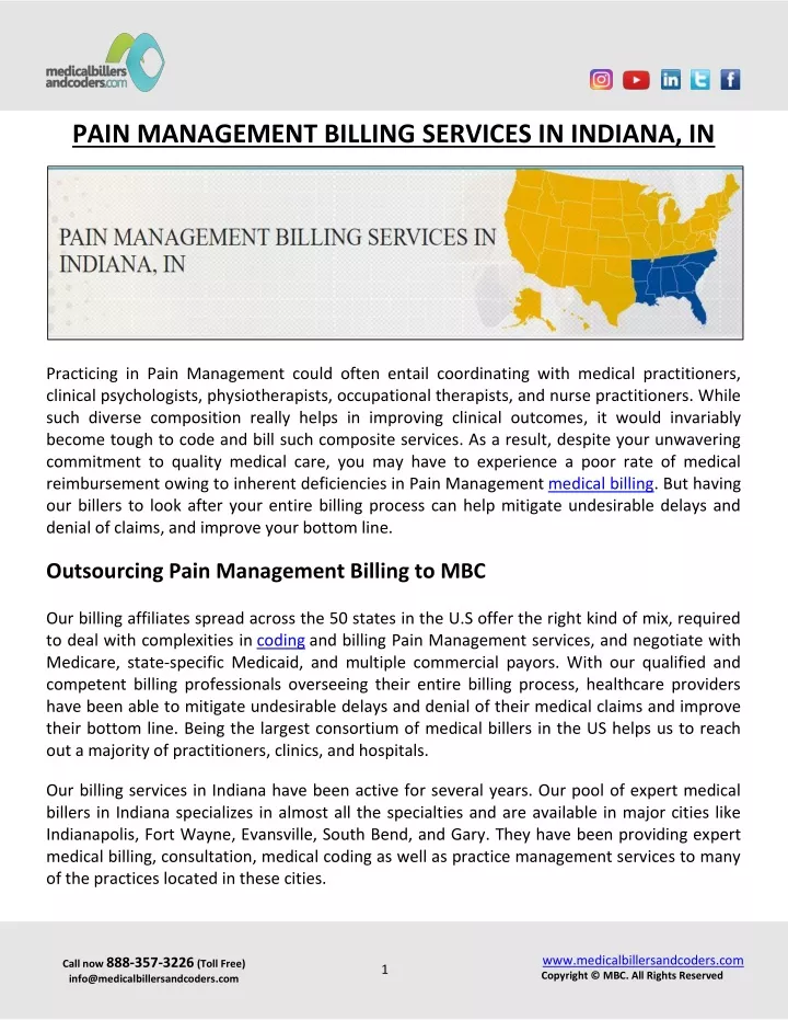 pain management billing services in indiana in
