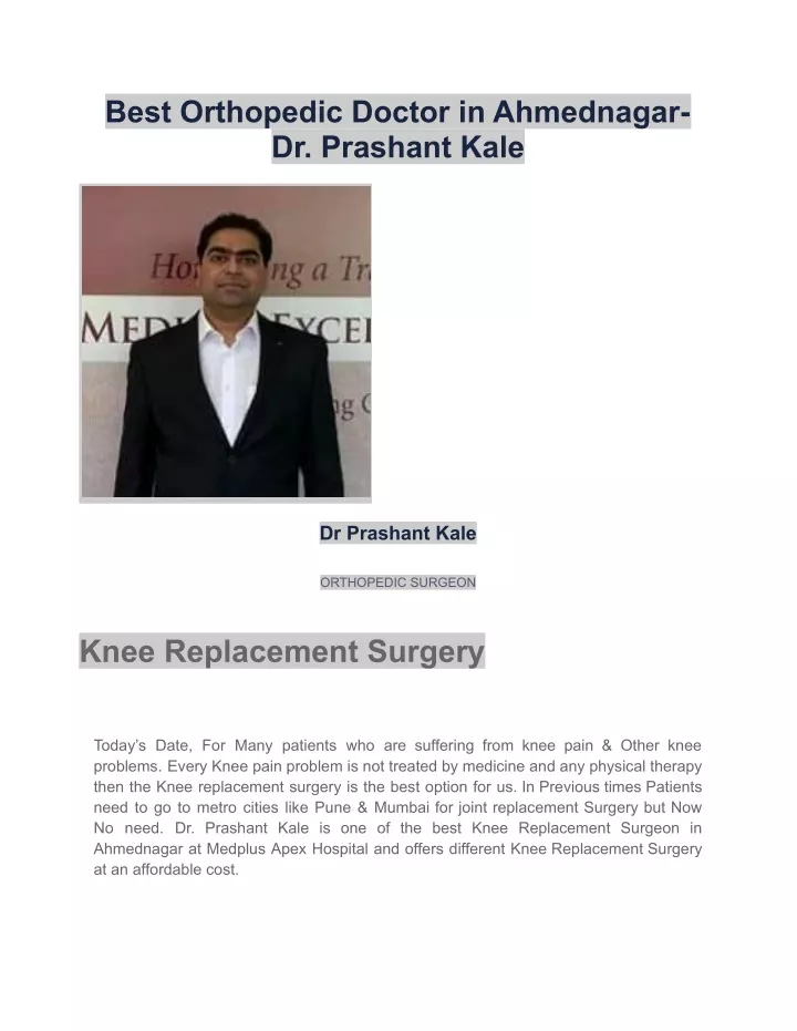 best orthopedic doctor in ahmednagar dr prashant