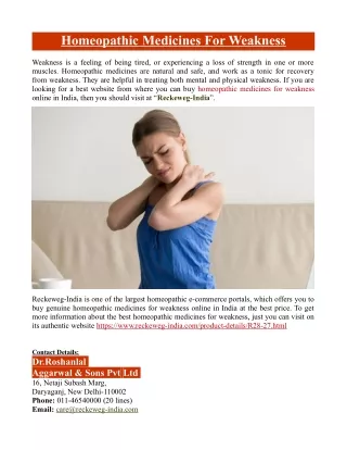 homeopathic medicines for weakness
