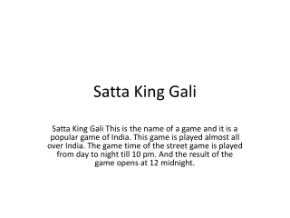 satta king gali