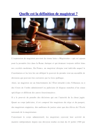 quelle est la d finition de magistrat