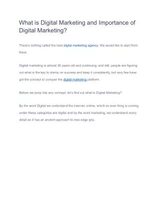 What is Digital Marketing and Importance of Digital Marketing