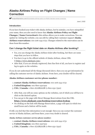 alaska airlines policy on flight changes name