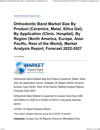 orthodontic band market size share analysis