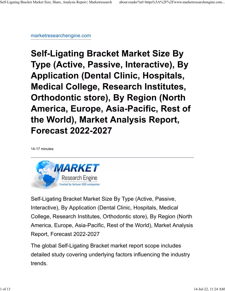self ligating bracket market size share analysis