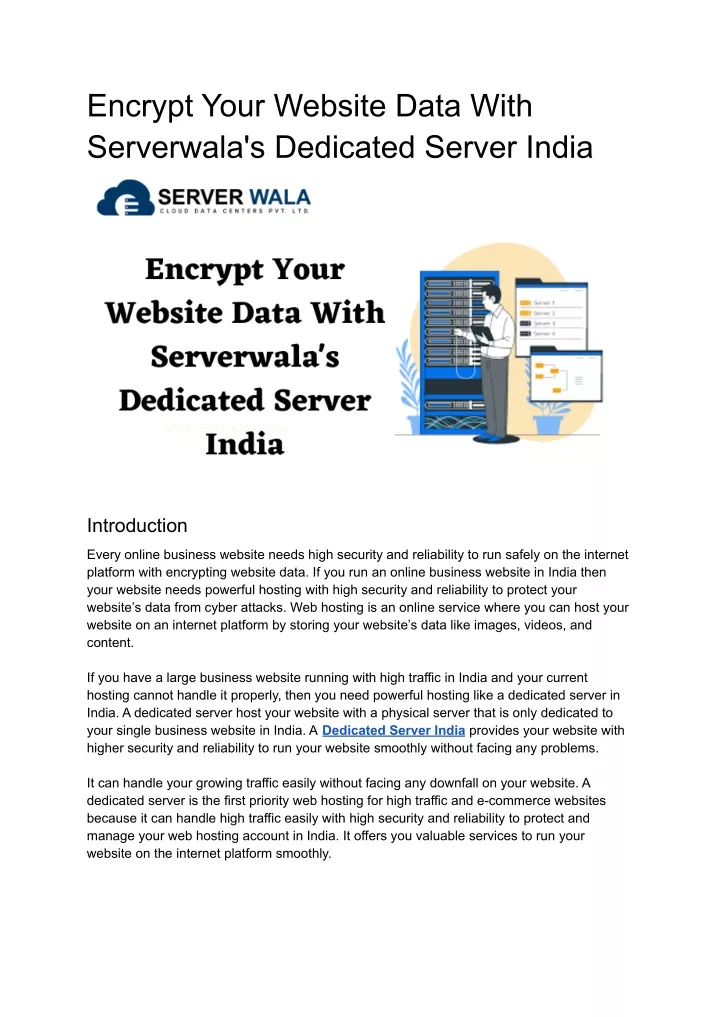 encrypt your website data with serverwala