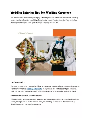 wedding catering tips for wedding ceremony