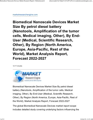 biomedical nanoscale devices market research