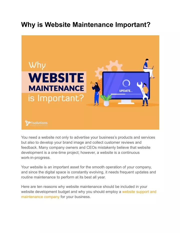 why is website maintenance important