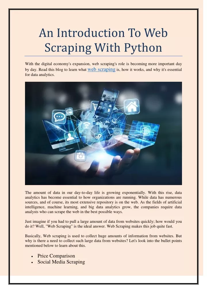 an introduction to web scraping with python