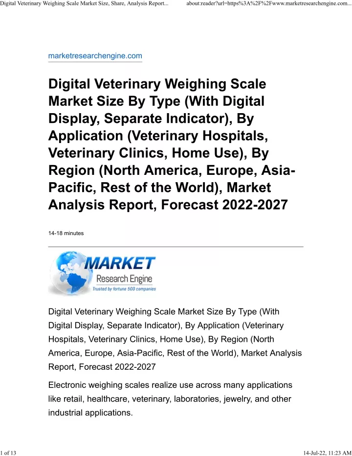 digital veterinary weighing scale market size