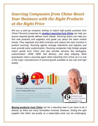 sourcing companies from china boost your business