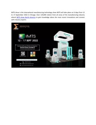 imts show is the international manufacturing
