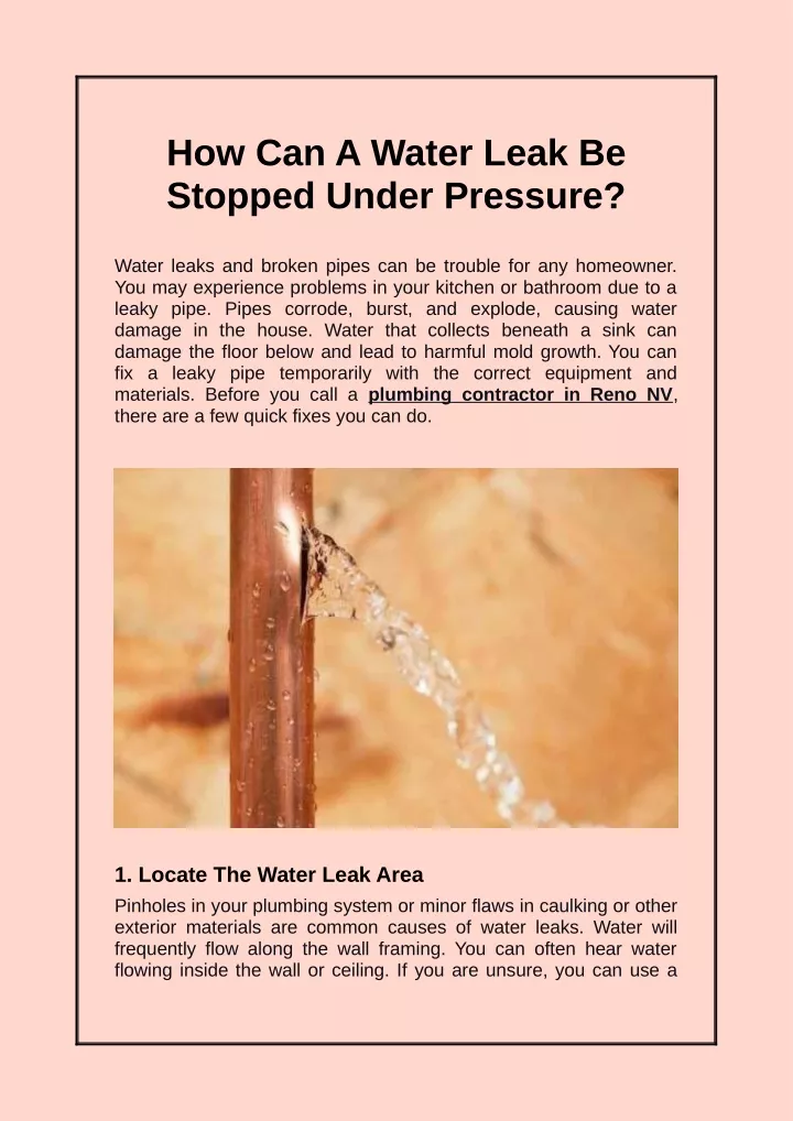 ppt-how-can-a-water-leak-be-stopped-under-pressure-powerpoint