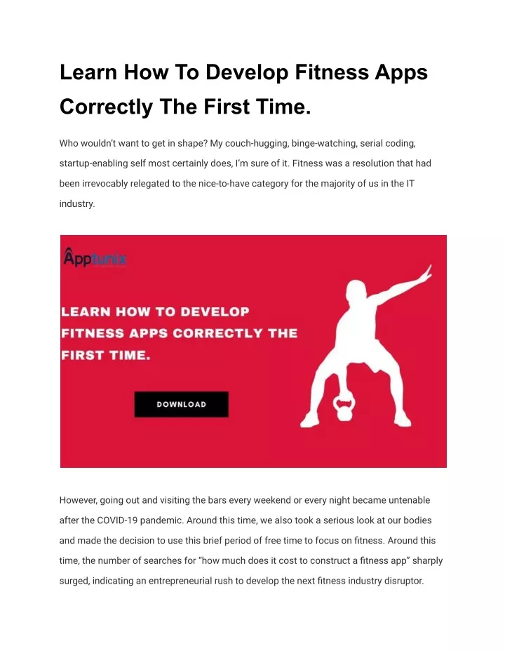 learn how to develop fitness apps correctly