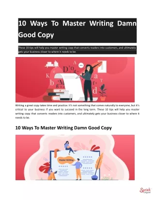 10 ways to master writing damn good copy
