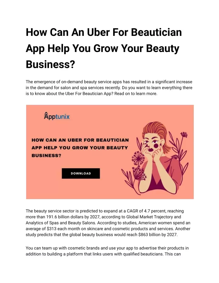 how can an uber for beautician app help you grow