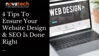 4 Tips To Ensure Your Website Design & SEO Is Done Right