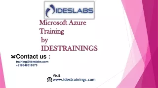microsoft azure training by idestrainings