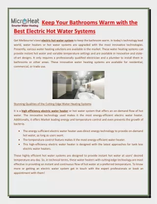keep your bathrooms warm with the best electric